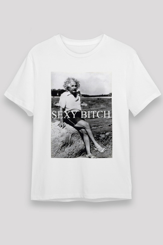 Einstein Beyaz Unisex Tişört T-Shirt - TişörtFabrikası