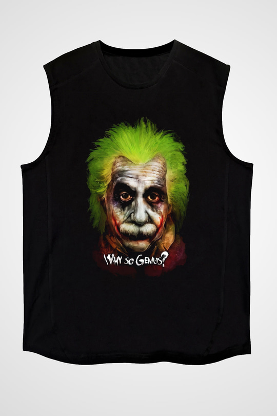 Einstein Siyah Unisex Kolsuz Tişört