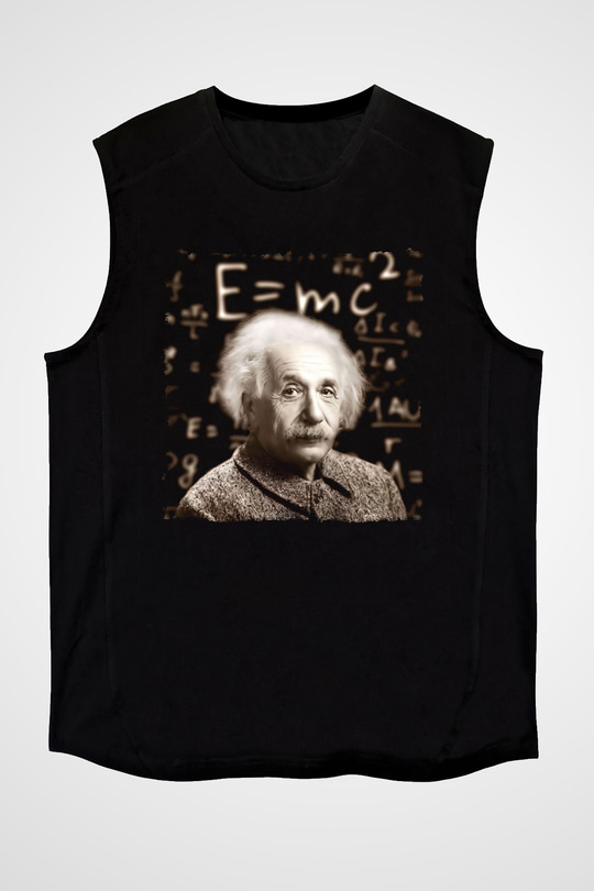 Einstein Siyah Unisex Kolsuz Tişört