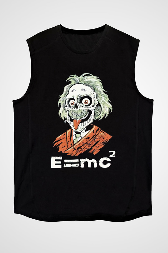 Einstein Siyah Unisex Kolsuz Tişört