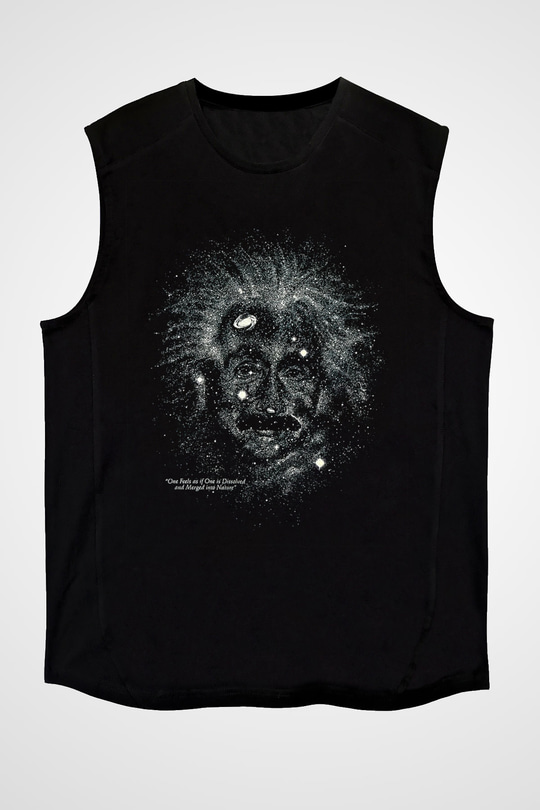 Einstein Siyah Unisex Kolsuz Tişört