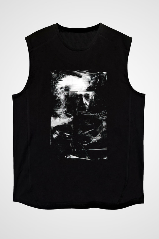 Einstein Siyah Unisex Kolsuz Tişört