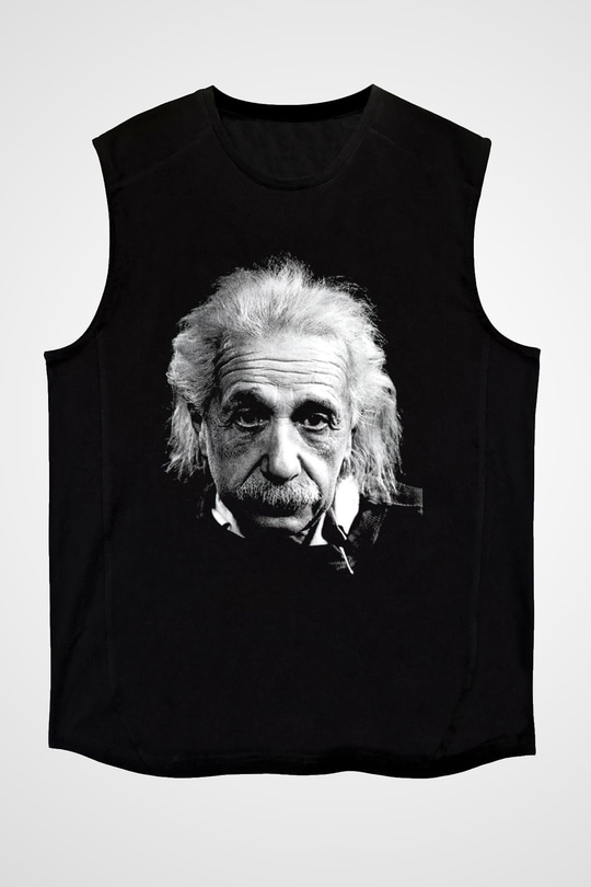 Einstein Siyah Unisex Kolsuz Tişört