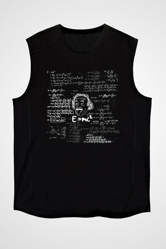 Einstein Siyah Unisex Kolsuz Tişört