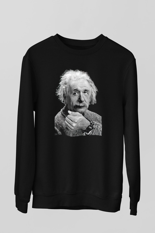 Einstein Siyah Unisex Sweatshirt
