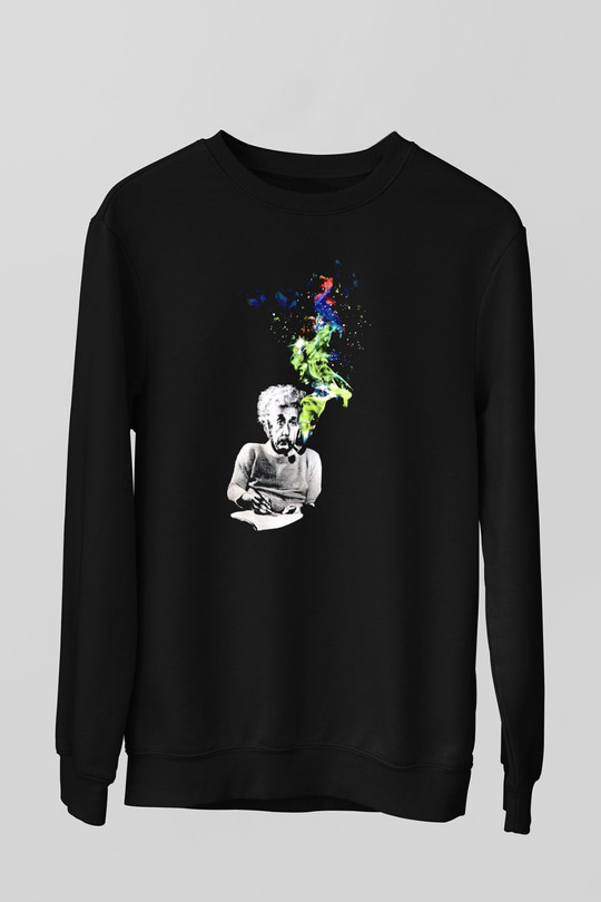Einstein Siyah Unisex Sweatshirt