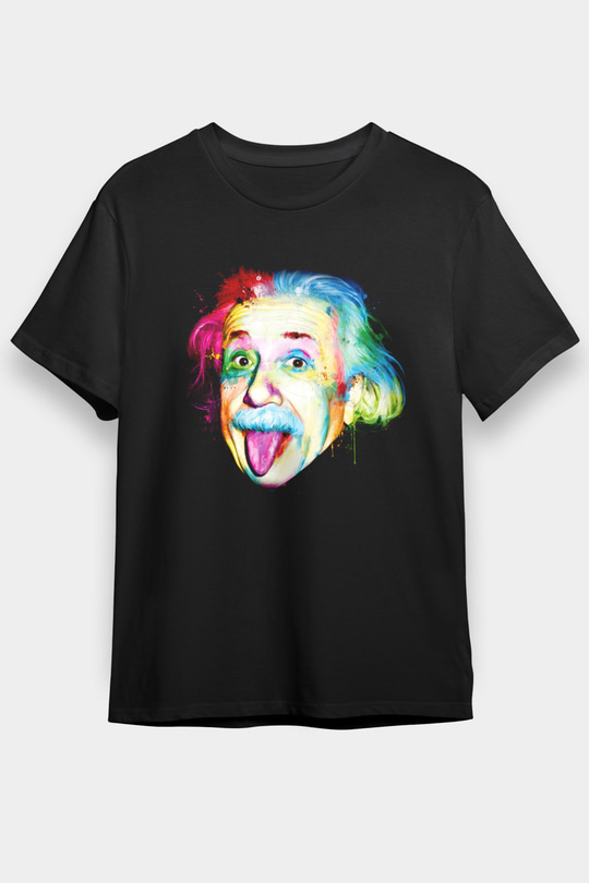 Einstein Siyah Unisex Tişört T-Shirt - TişörtFabrikası
