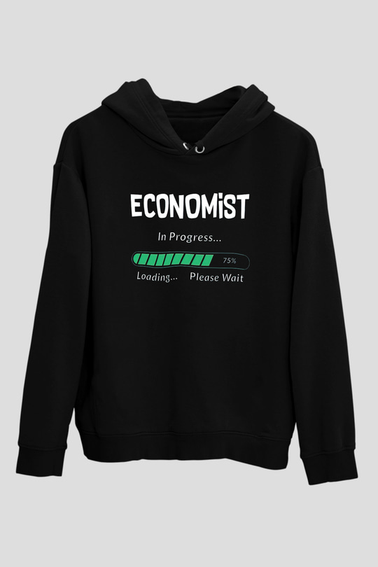 Ekonomist Siyah Unisex Kapüşonlu Sweatshirt