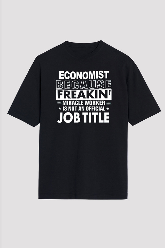 Ekonomist Siyah Unisex Oversize Tişört T-Shirt