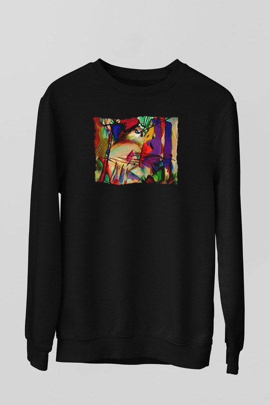 Ekspresyonizm Siyah Unisex Sweatshirt