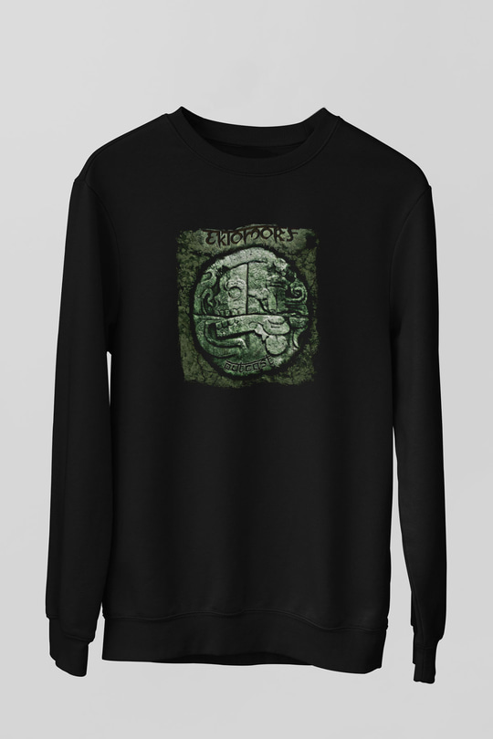 Ektomorf Baskılı Unisex Siyah Sweatshirt