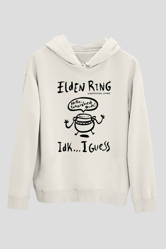 Elden Ring Baskılı Beyaz Unisex Kapüşonlu Sweatshirt