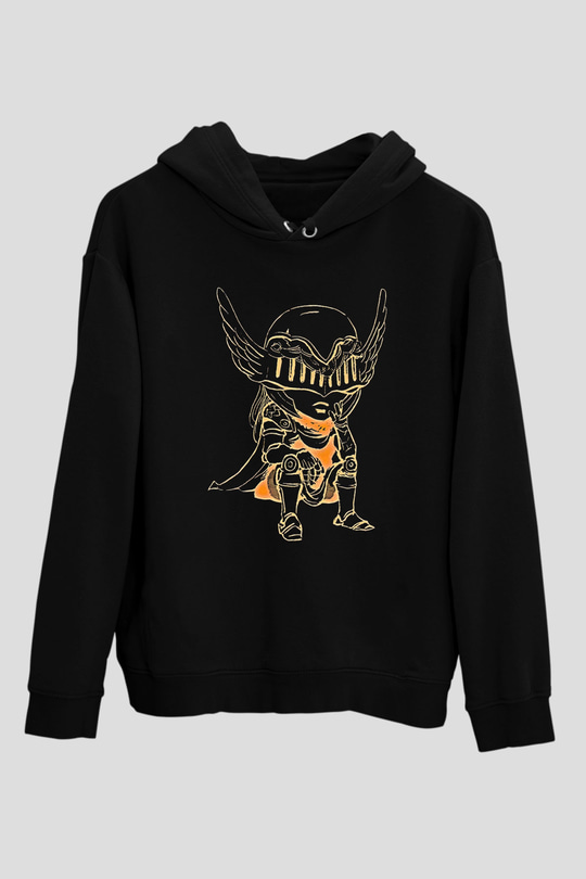 Elden Ring Baskılı Unisex Siyah Kapüşonlu Sweatshirt