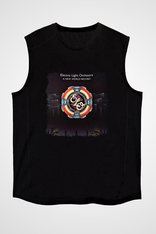 Electric Light Orchestra Baskılı Unisex Siyah Kolsuz Tişört