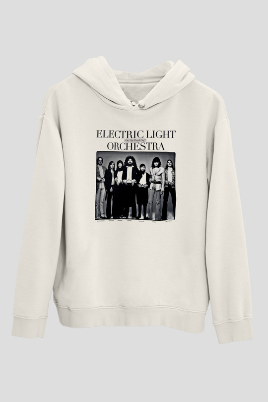 Electric Light Orchestra Baskılı Unisex Beyaz Hoodie