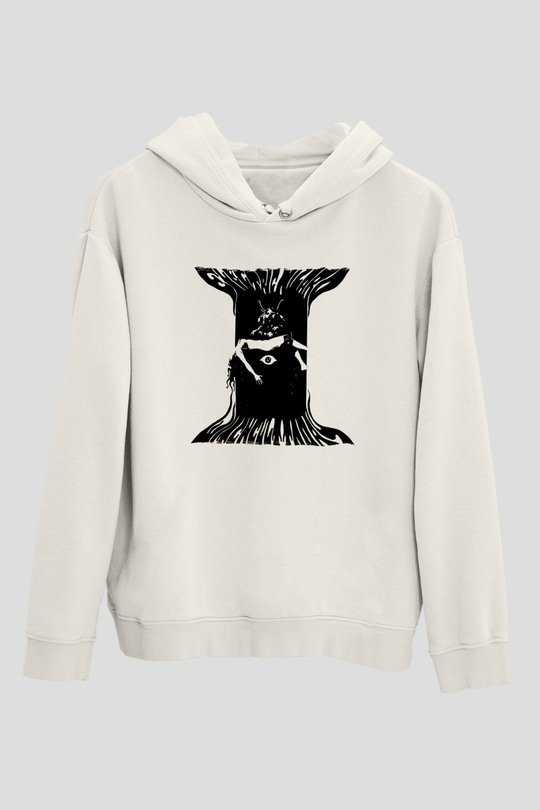 Electric Wizard Baskılı Beyaz Unisex Kapüşonlu Sweatshirt