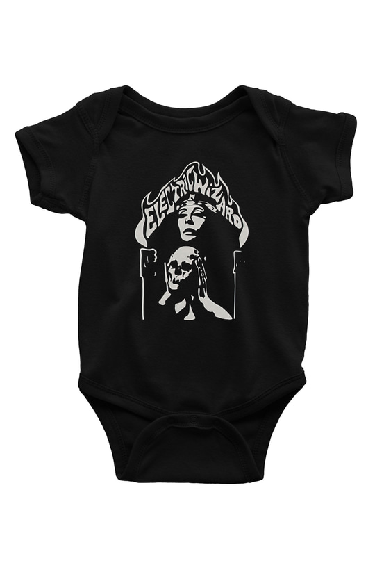 Electric Wizard Baskılı Unisex Siyah Bebek Body - Zıbın