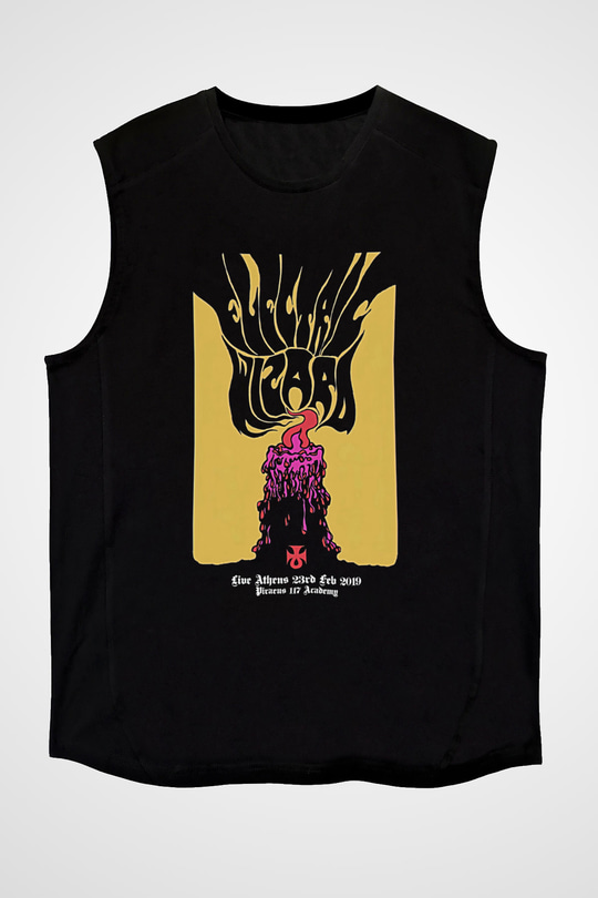 Electric Wizard Baskılı Unisex Siyah Kolsuz Tişört - Tshirt