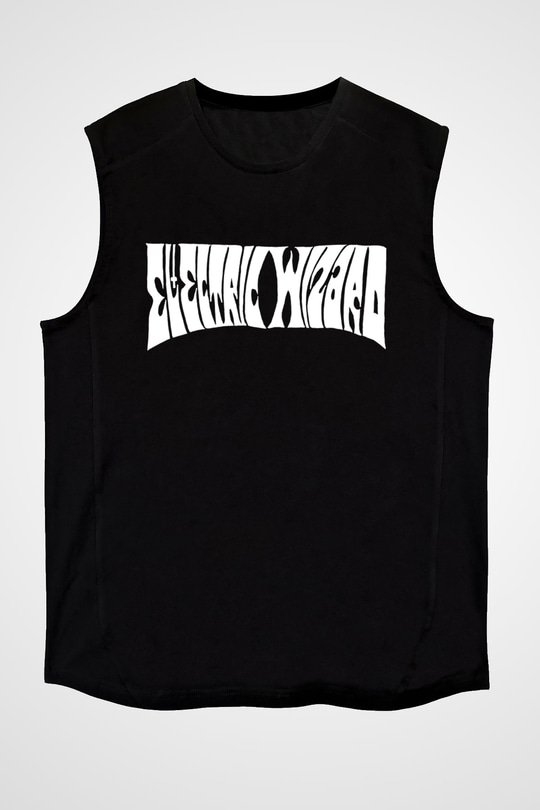 Electric Wizard Baskılı Unisex Siyah Kolsuz Tişört - Tshirt