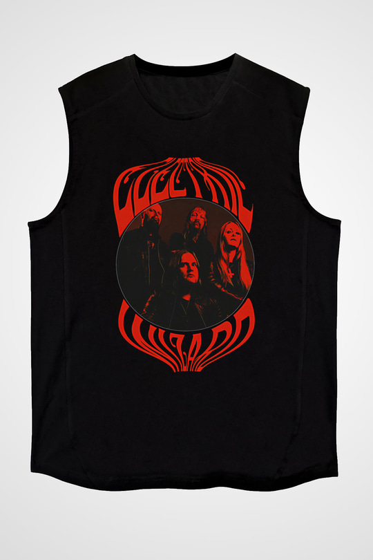 Electric Wizard Baskılı Unisex Siyah Kolsuz Tişört - Tshirt