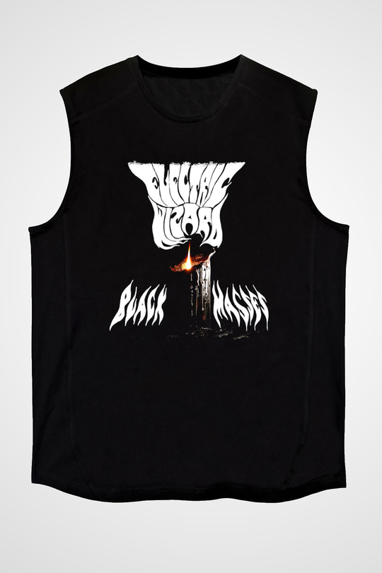 Electric Wizard Baskılı Unisex Siyah Kolsuz Tişört - Tshirt