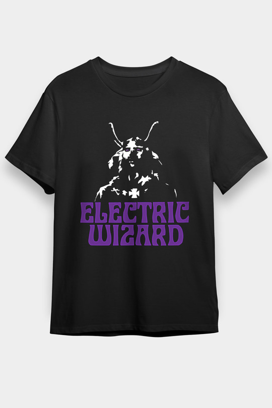 Electric Wizard Baskılı Unisex Siyah Tişört - Tshirt