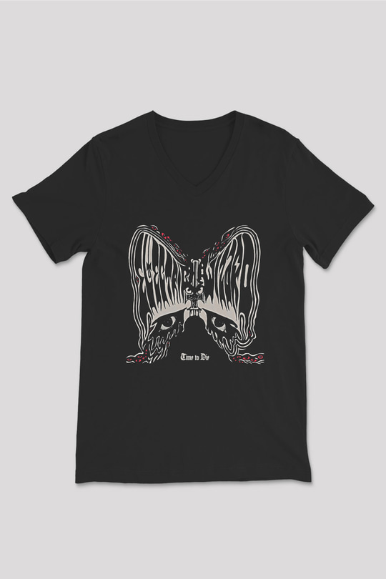Electric Wizard Baskılı Unisex Siyah V Yaka Tişört - Tshirt