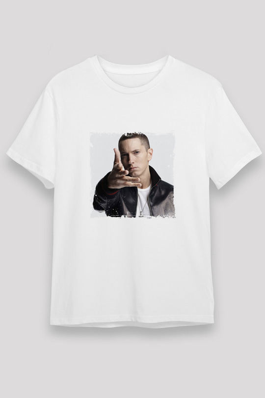 Eminem Baskılı Unisex Beyaz Tişört