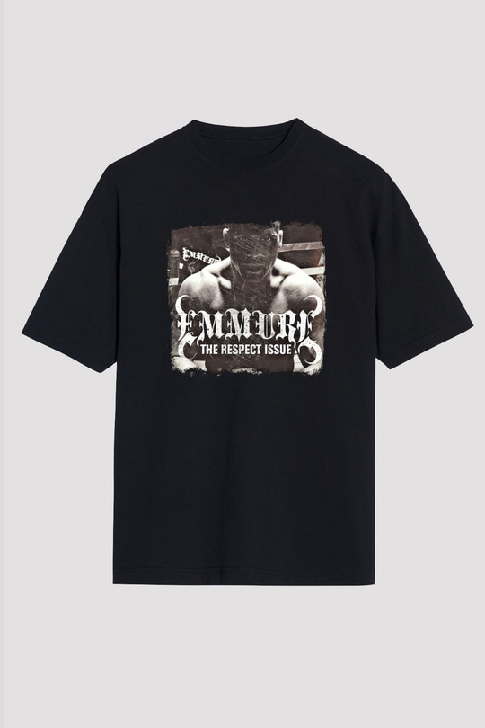 Emmure Baskılı Unisex Siyah Oversize Tişört
