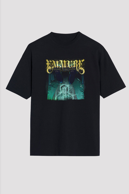 Emmure Baskılı Unisex Siyah Oversize Tişört