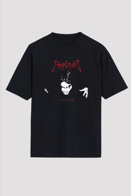 Emperor Baskılı Unisex Siyah Oversize Tişört
