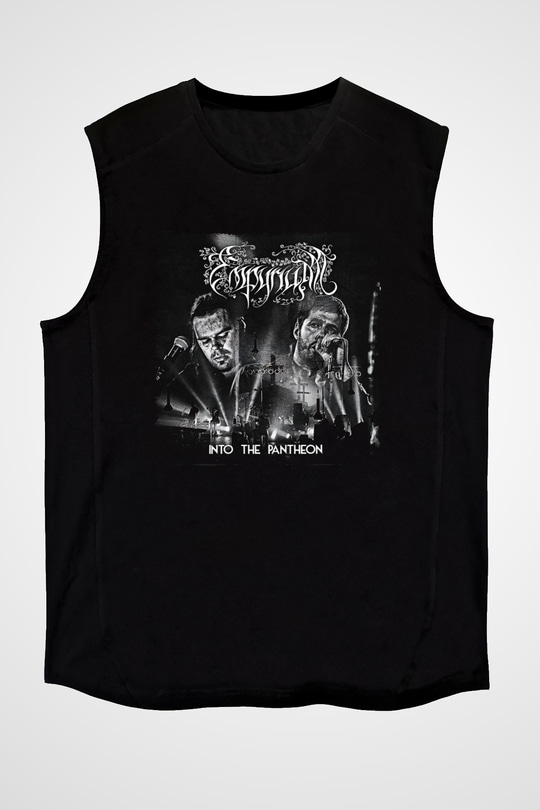 Empyrium Baskılı Unisex Siyah Kolsuz Tişört - Tshirt