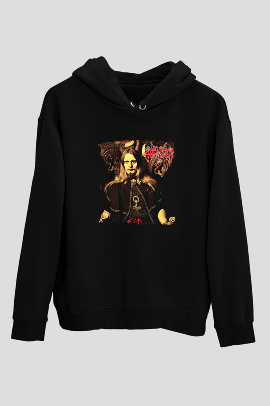 Enslaved Baskılı Unisex Siyah Hoodie