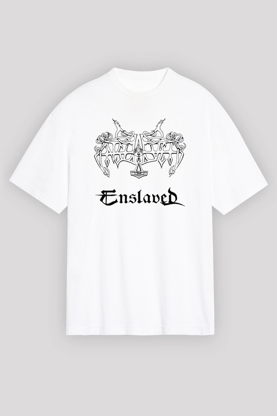 Enslaved Beyaz Unisex Oversize Tişört T-Shirt