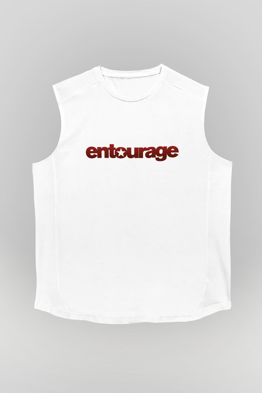 Entourage Beyaz Unisex Kolsuz Tişört