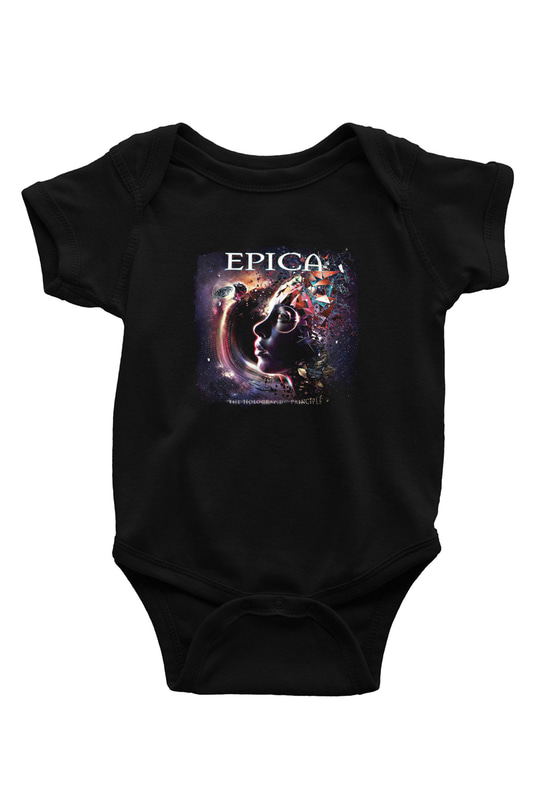 Epica Baskılı Unisex Siyah Bebek Body - Zıbın