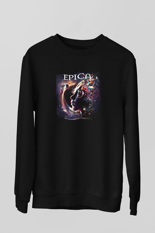 Epica Baskılı Unisex Siyah Sweatshirt