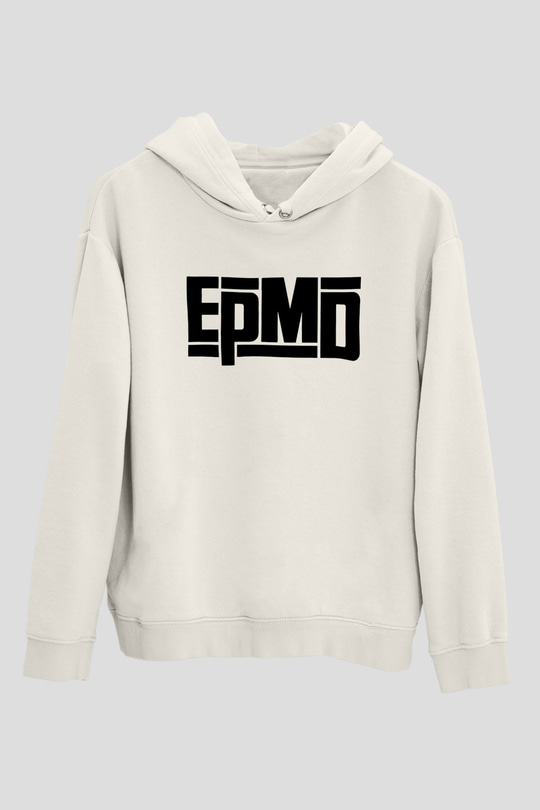 EPMD Beyaz Unisex Kapüşonlu Sweatshirt