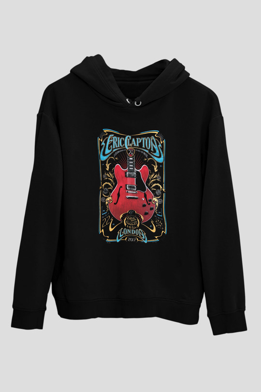 Eric Clapton Siyah Unisex Kapüşonlu Sweatshirt