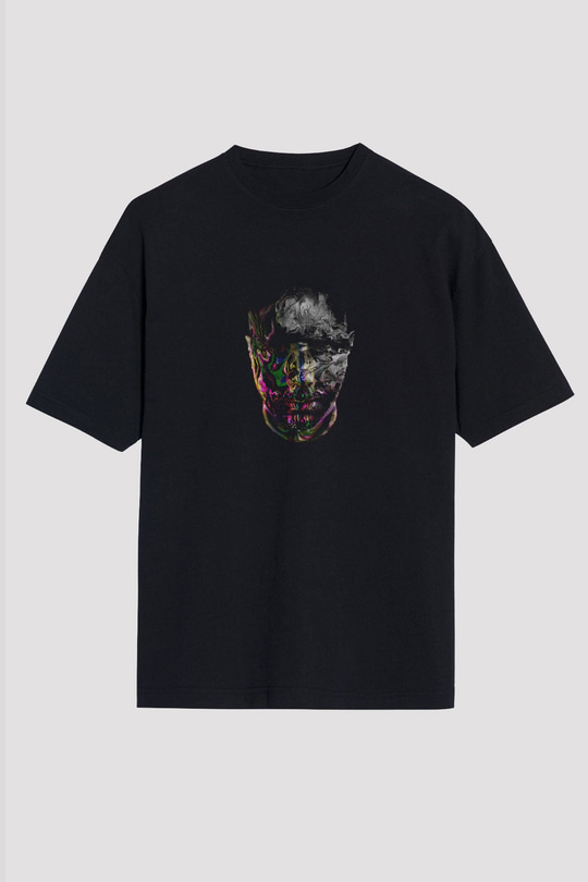 Eric Prydz Baskılı Unisex Oversize Siyah Tişört