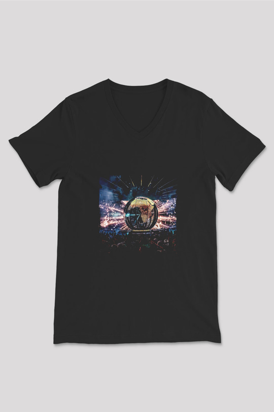 Eric Prydz Baskılı Unisex Siyah V Yaka Tişört