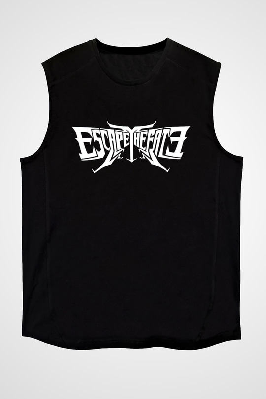 Escape the fate Baskılı Unisex Siyah Kolsuz Tişört - Tshirt