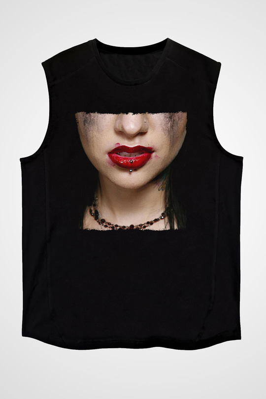 Escape the fate Baskılı Unisex Siyah Kolsuz Tişört - Tshirt