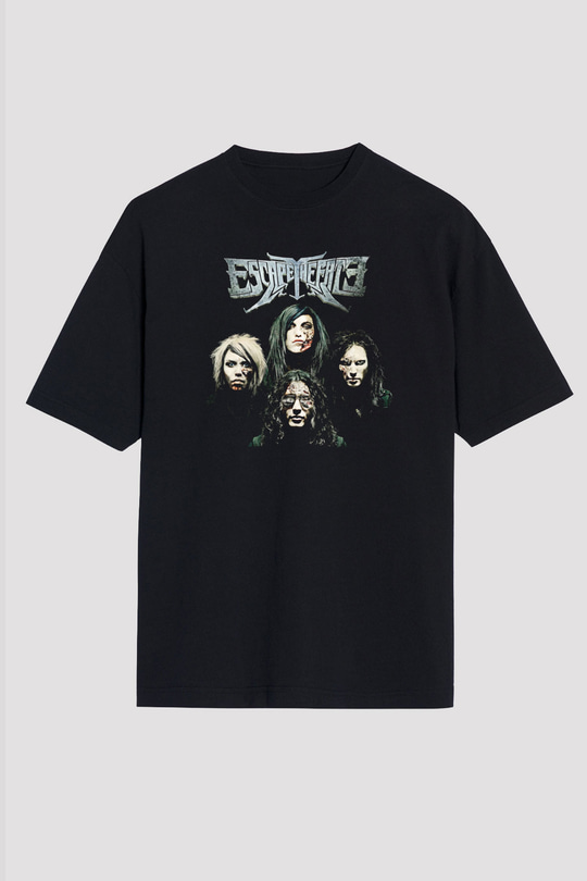 Escape the fate Baskılı Unisex Siyah Oversize Tişört - Tshirt