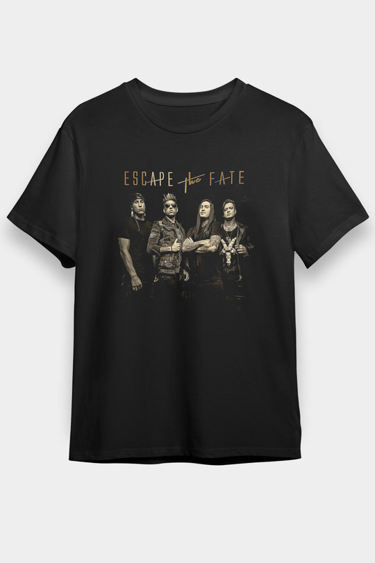 Escape the fate Baskılı Unisex Siyah Tişört - Tshirt