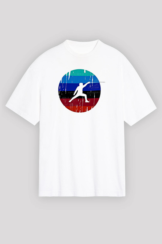 Eskrim Baskılı Unisex Beyaz Oversize Tişört - Tshirt