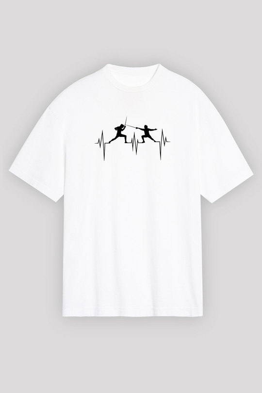 Eskrim Baskılı Unisex Beyaz Oversize Tişört - Tshirt