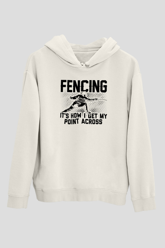Eskrim Baskılı Unisex Ekru Hoodie
