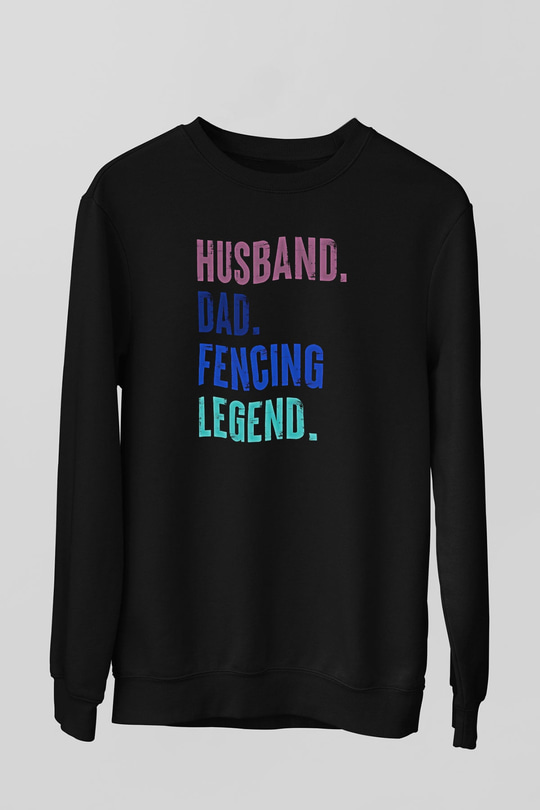 Eskrim - Fencing Baskılı Unisex Siyah Sweatshirt