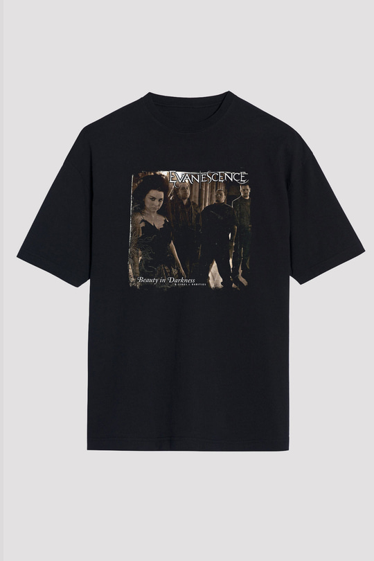 Evanescence Baskılı Unisex Siyah Oversize Tişört